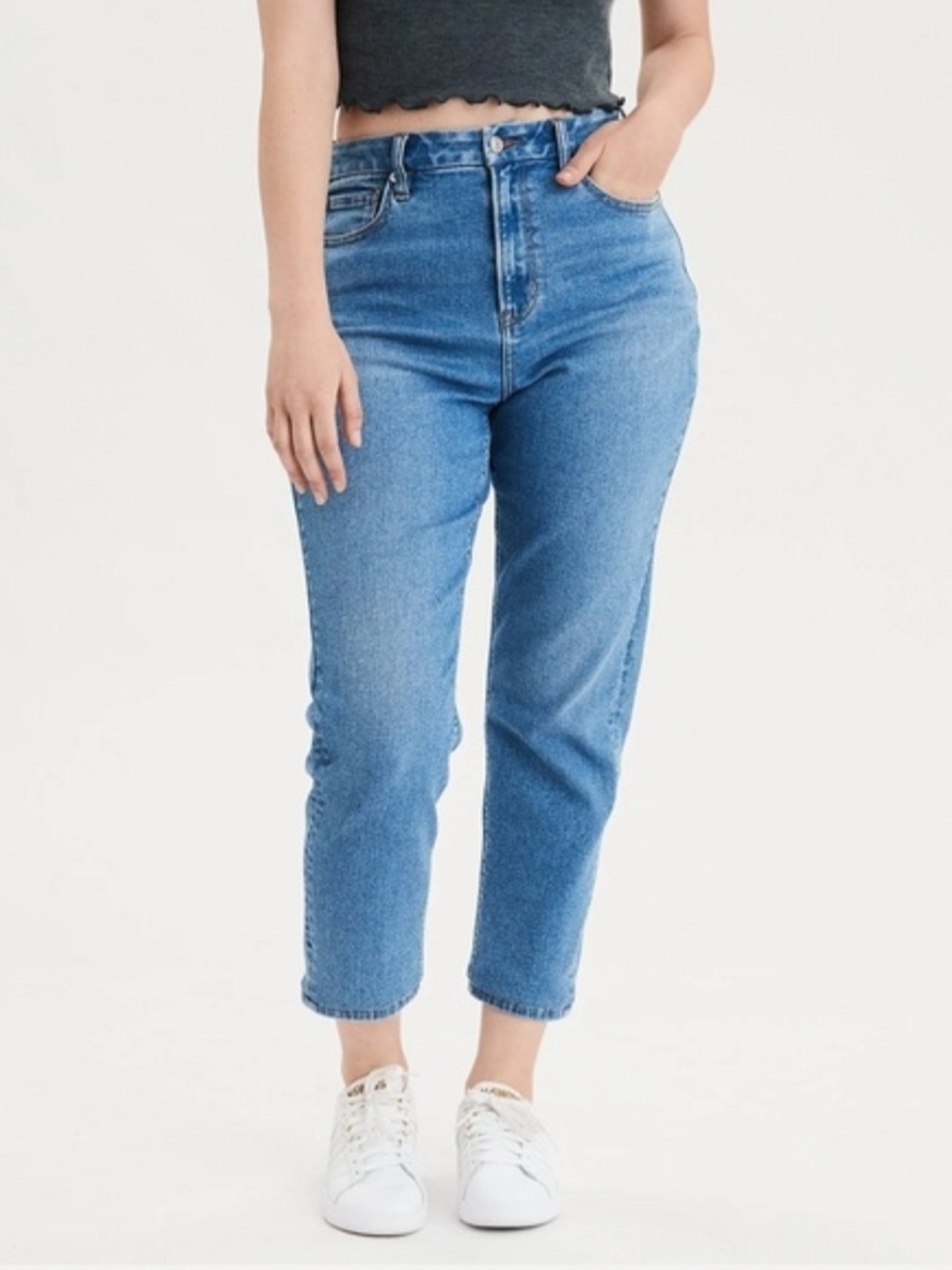 American Eagle Outfitters High-Rise Cropped Jeans in Light Blue Size 10 Short